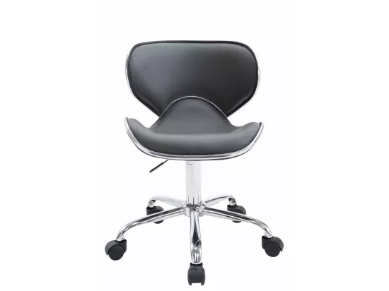 Tabouret de bureau - Similicuir & Métal chromé - Gris - Las Vegas V2