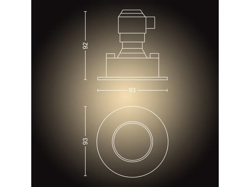 Philips Hue White ambiance Adore Bathroom - Indlejret spotlys - LED-spot lyspære - GU10 - 5 W (tilsvarende 50 W) - klasse A - varm hvid til kølig dagslys - 2200-6500 K - krom (pakke med 3)
