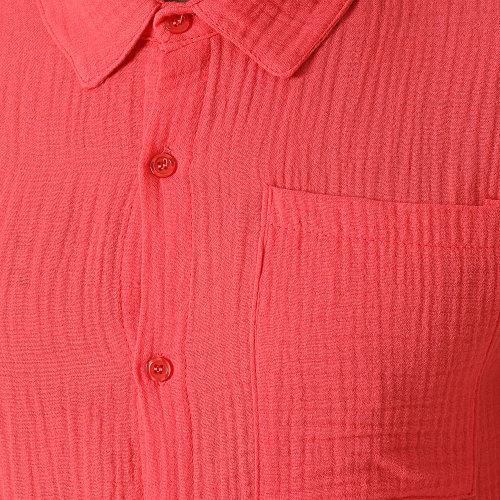 Chemise Manches Longues Rouge Clair