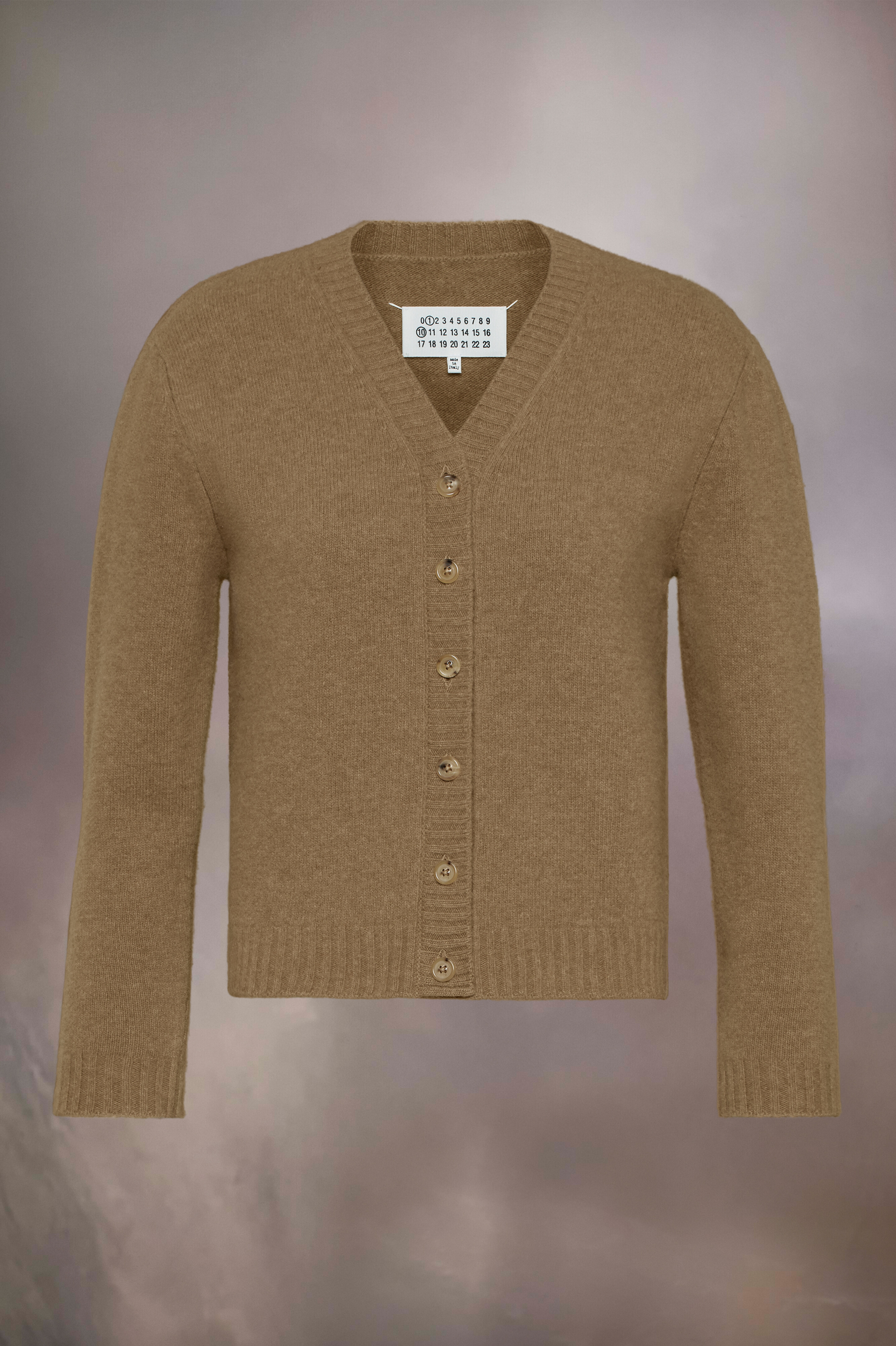 Cardigan en laine d'agneau lavée Rose beige