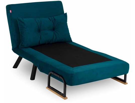 CONCEPT1 - Fauteuil convertible Sando Single vert pétrole 67 x 78 x h78