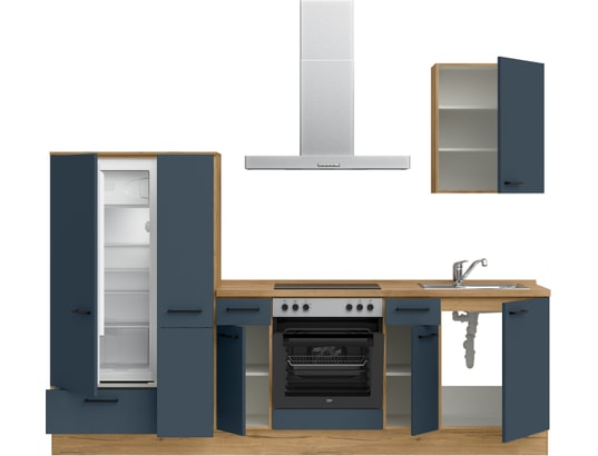 CONCEPT1 - Pack Cuisine Carena 270cm L3 Gauche Bleu fjord ultra-mat