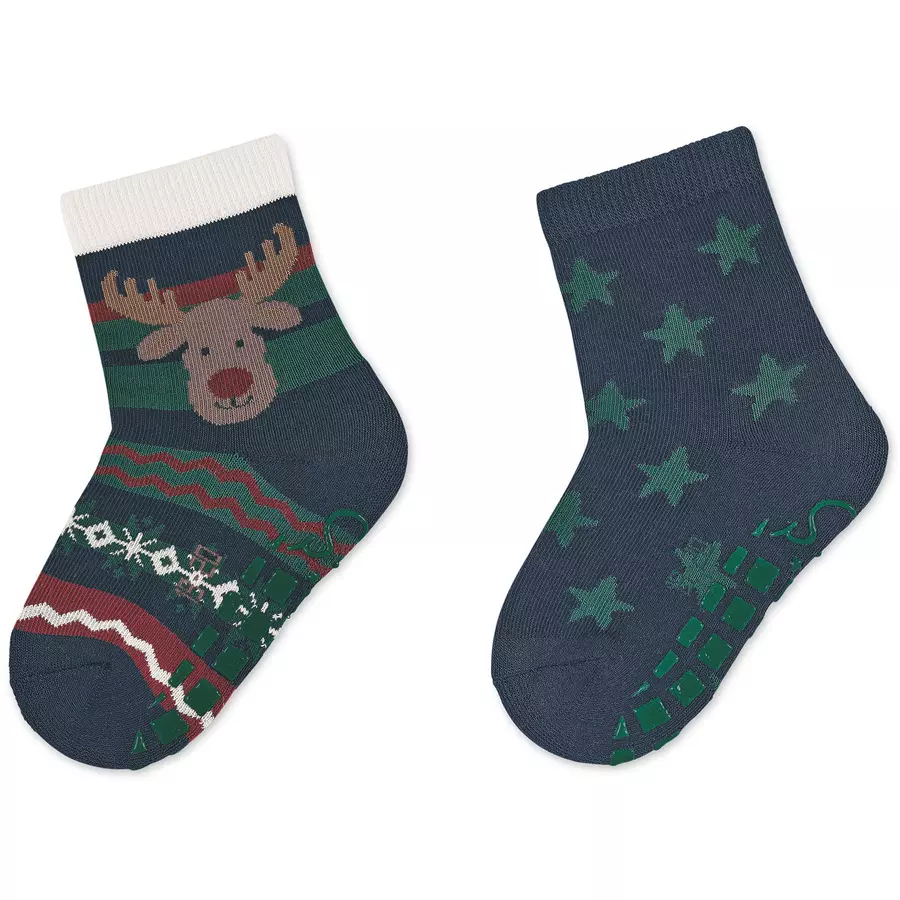 Sterntaler ABS-Söckchen Doppelpack Weihnachten marine