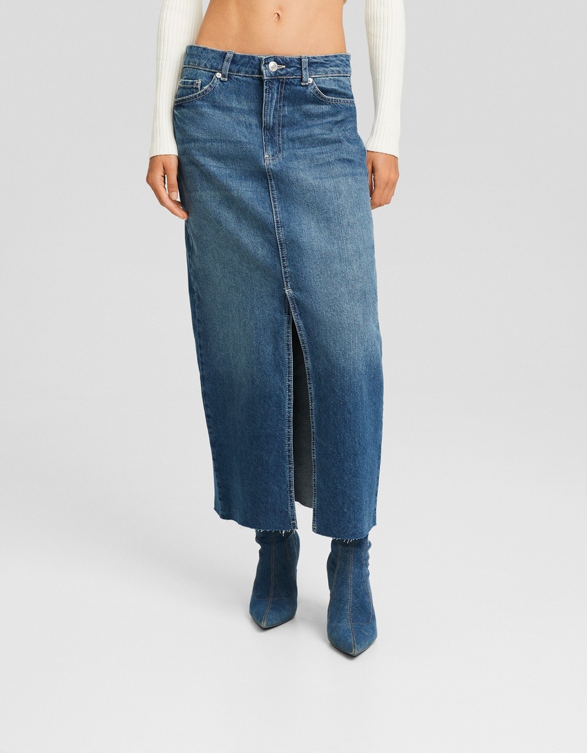 Saia longa de jeans