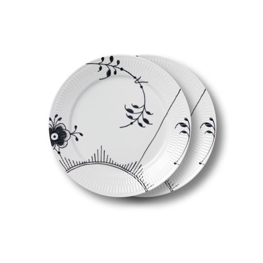 Royal Copenhagen Sort Mega Riflet 2-pak Tallerken, Ø27 cm