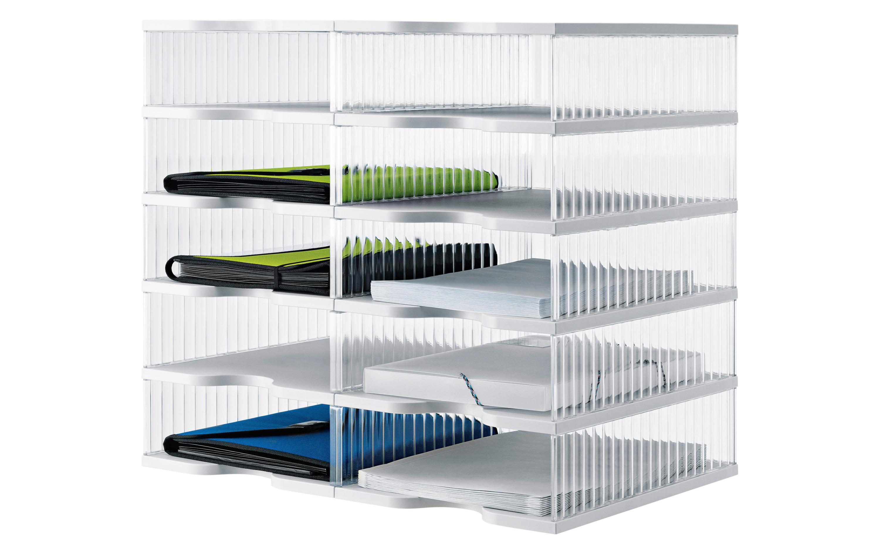 Dokumentenablage styropost Transparent, 10 Fächer<br>Styropost