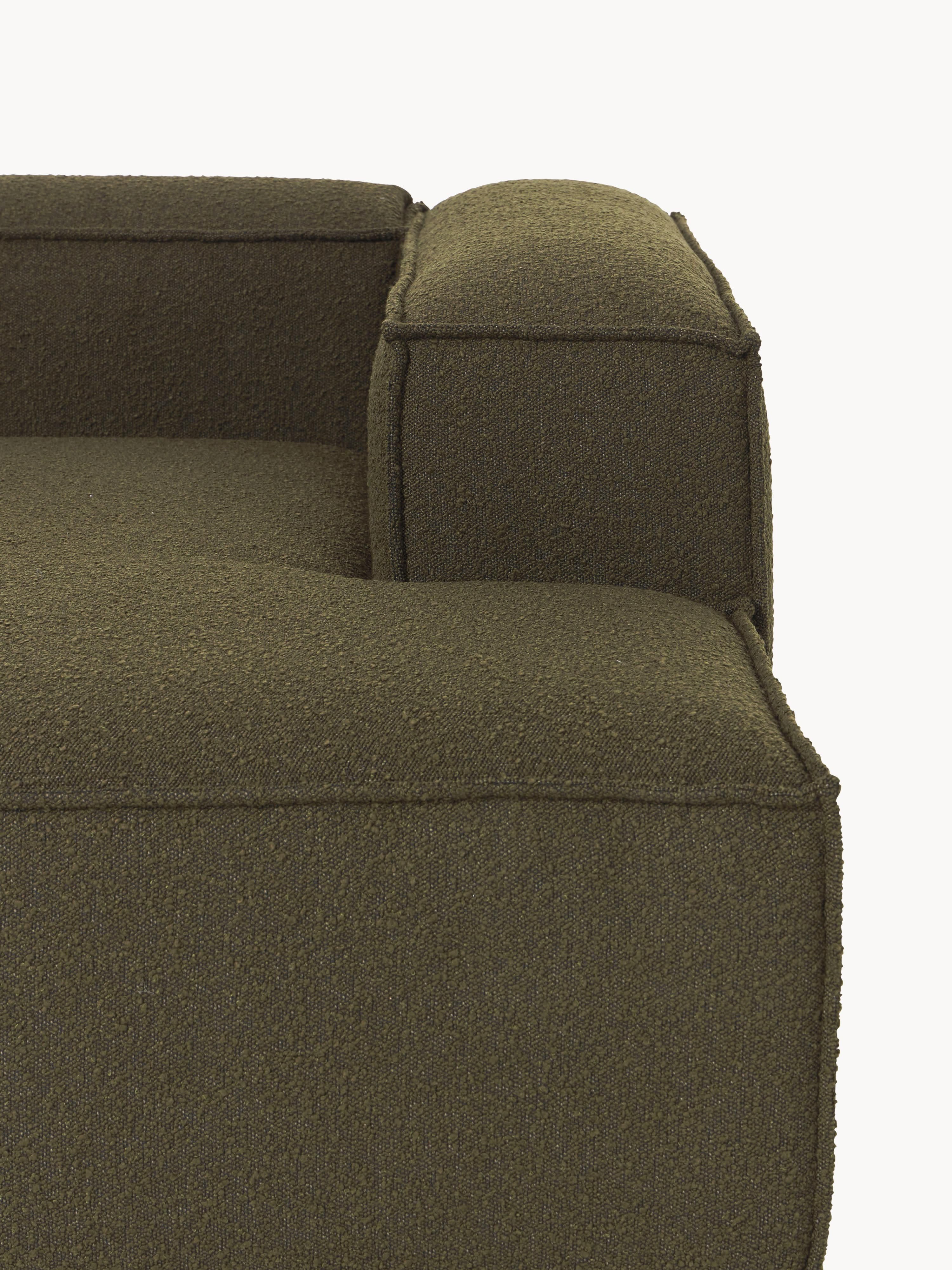 Chaise longue hoekmodule Lennon uit bouclé