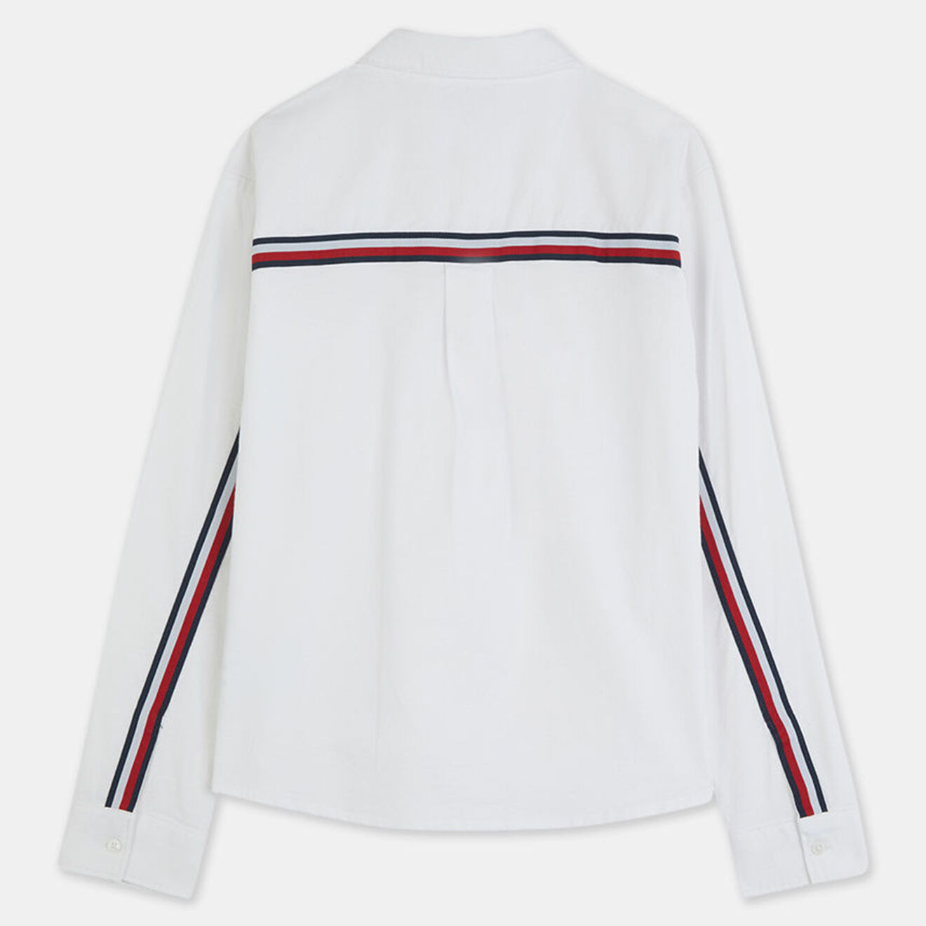 Tommy Hilfiger Chemise en Coton stretch droite à ruban blanche