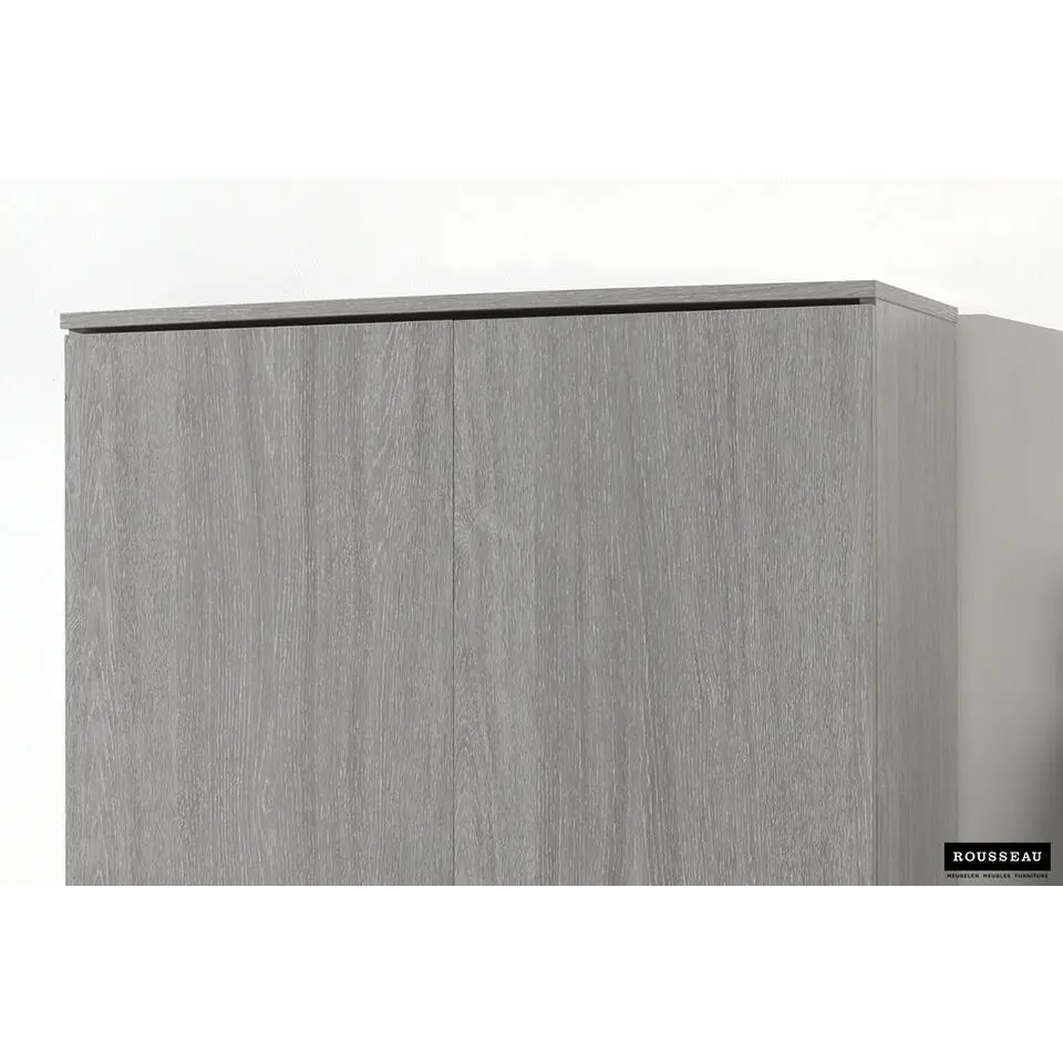 Opbergkast Ray 80cm met 2 deuren en 4 legplanken - grijze eik