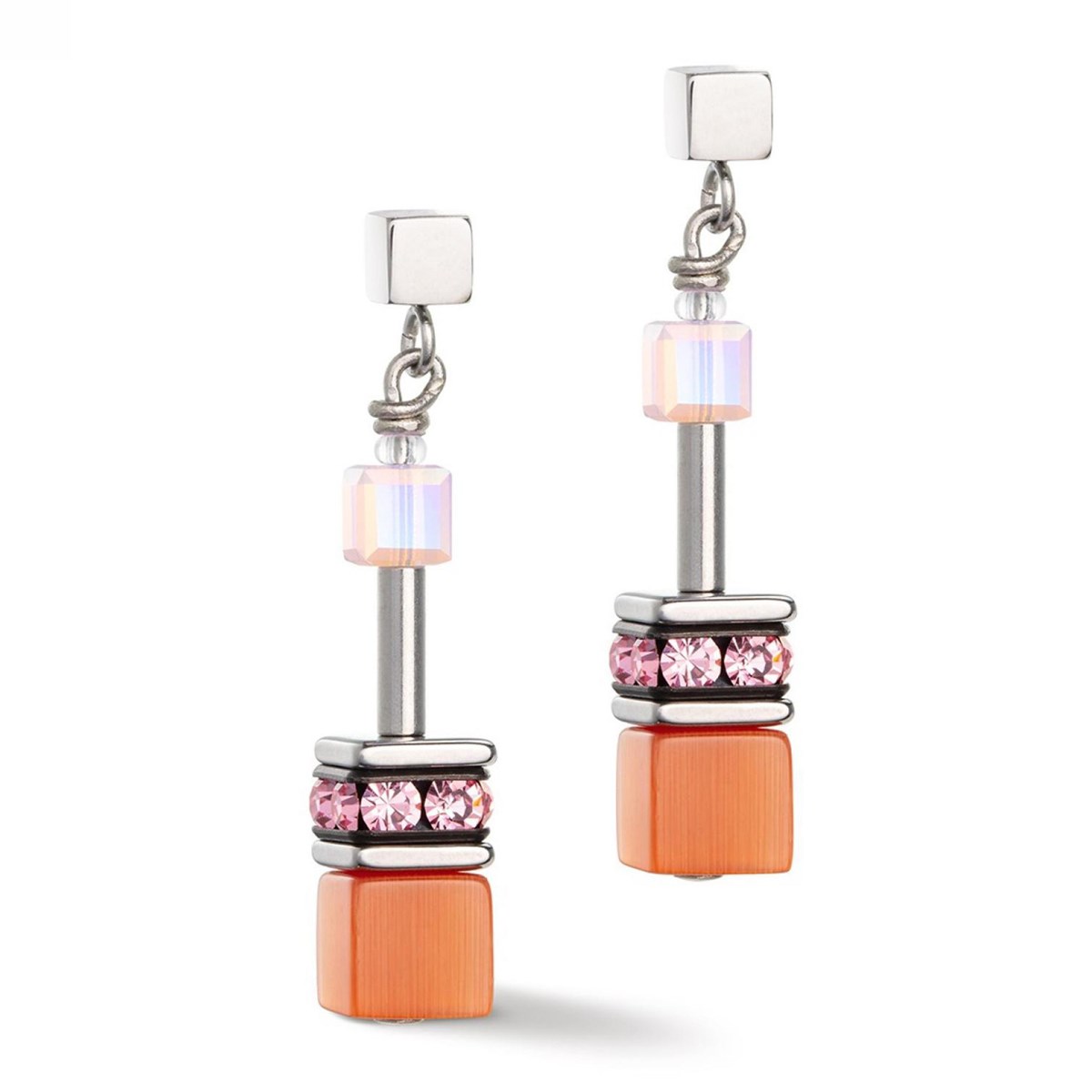 Boucles d'oreilles Coeur de lion GeoCUBE rougeJoyful colours