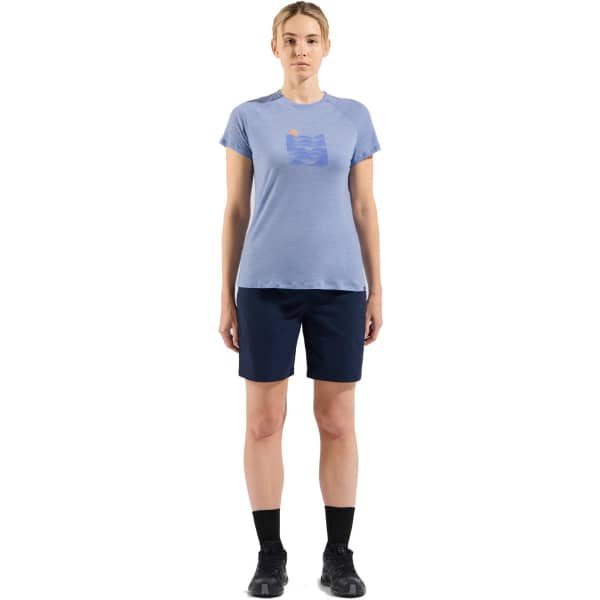 T-shirt randonnée ODLO W ASCENT PW 130 SUNSET CREW NECK S/S BLUE HERON MELANGE