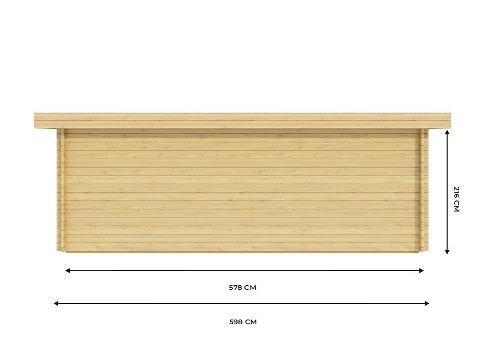Hangar bois 22m² - epaisseur des murs : 44mm - espace atelier/ bricolage - bois naturel de qualité - double vitrage