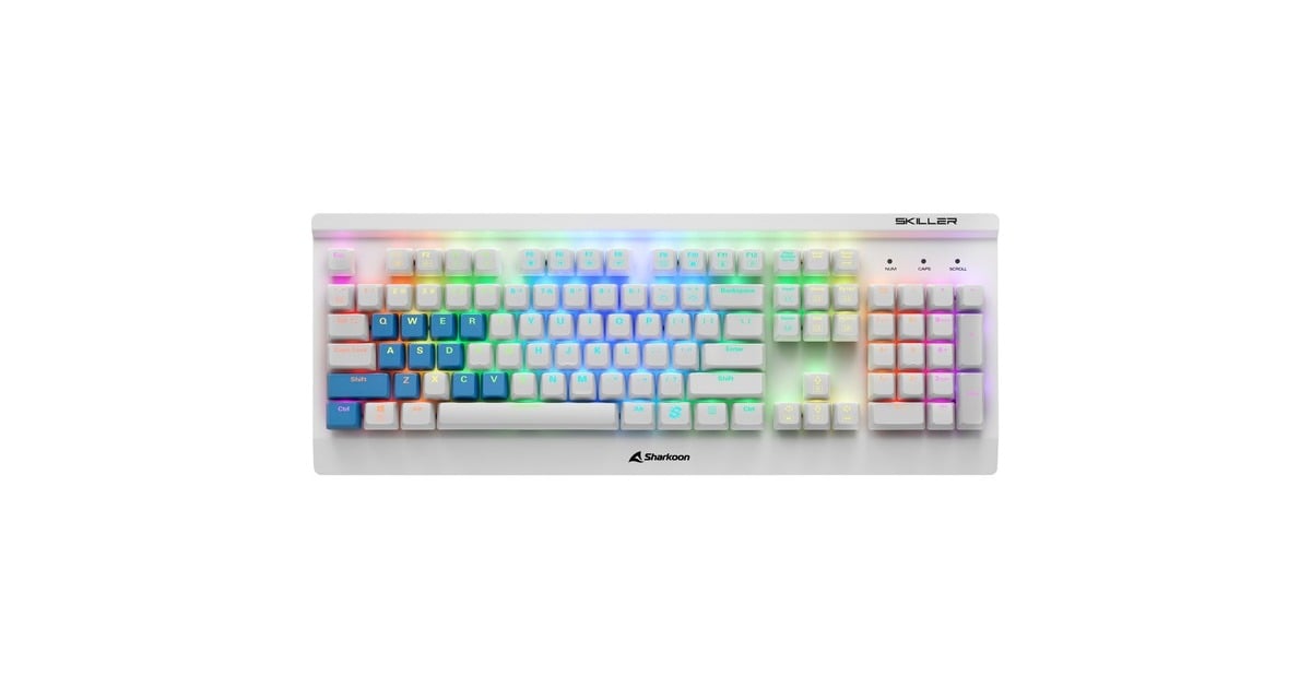 SharkoonSKILLER SGK3, gaming toetsenbord  (Wit, US lay-out, Kailh Blue, RGB leds)