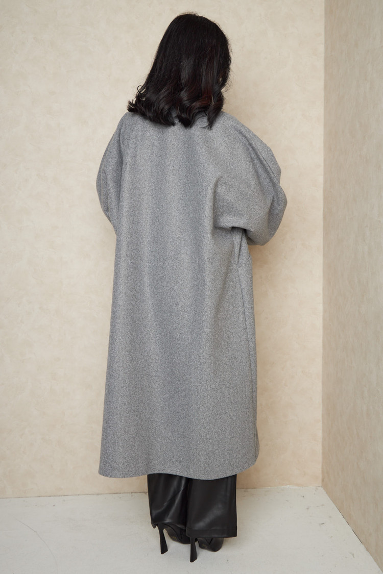Veste longue ouverte texturée gris