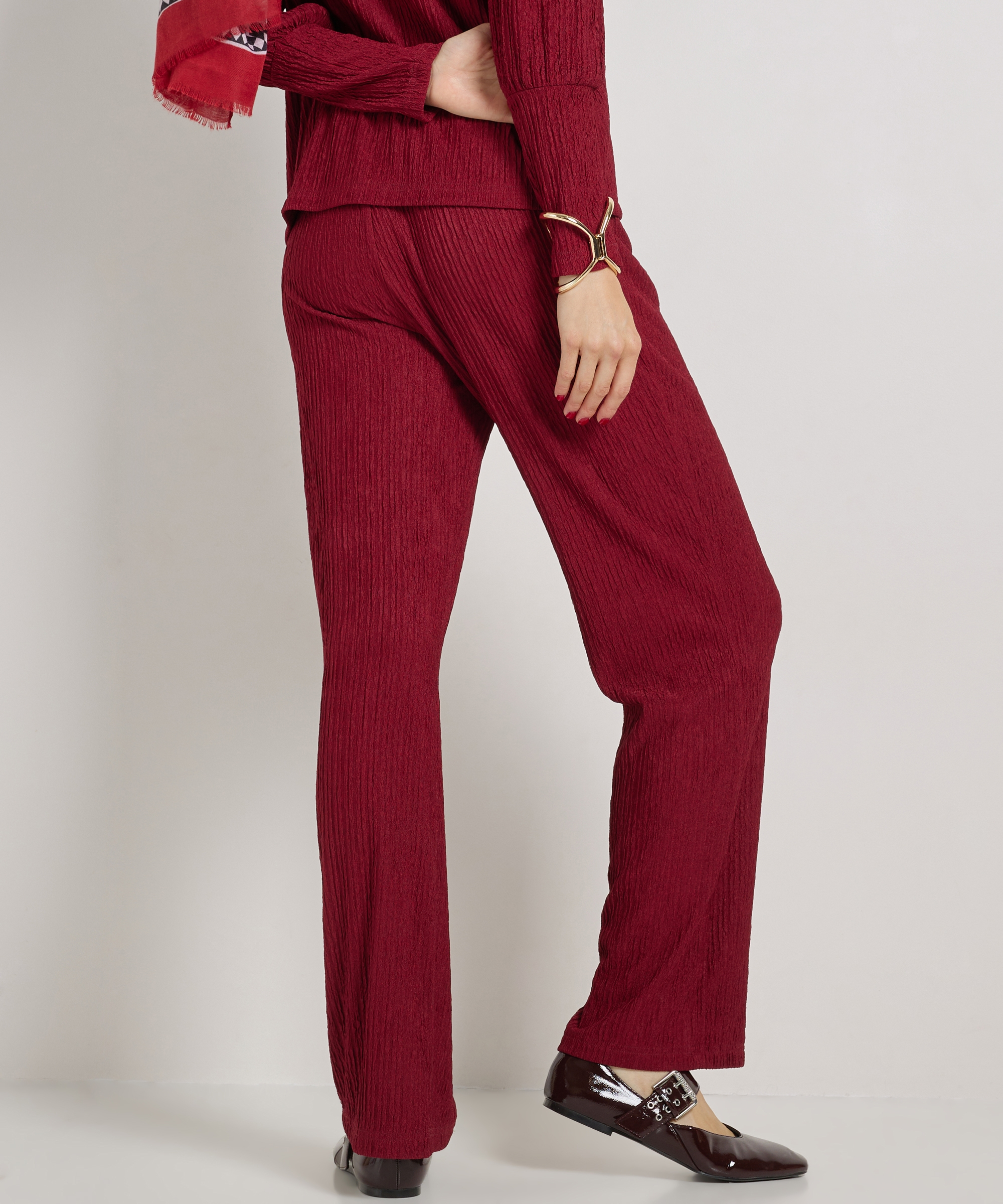 wide fit broek crinckle uni