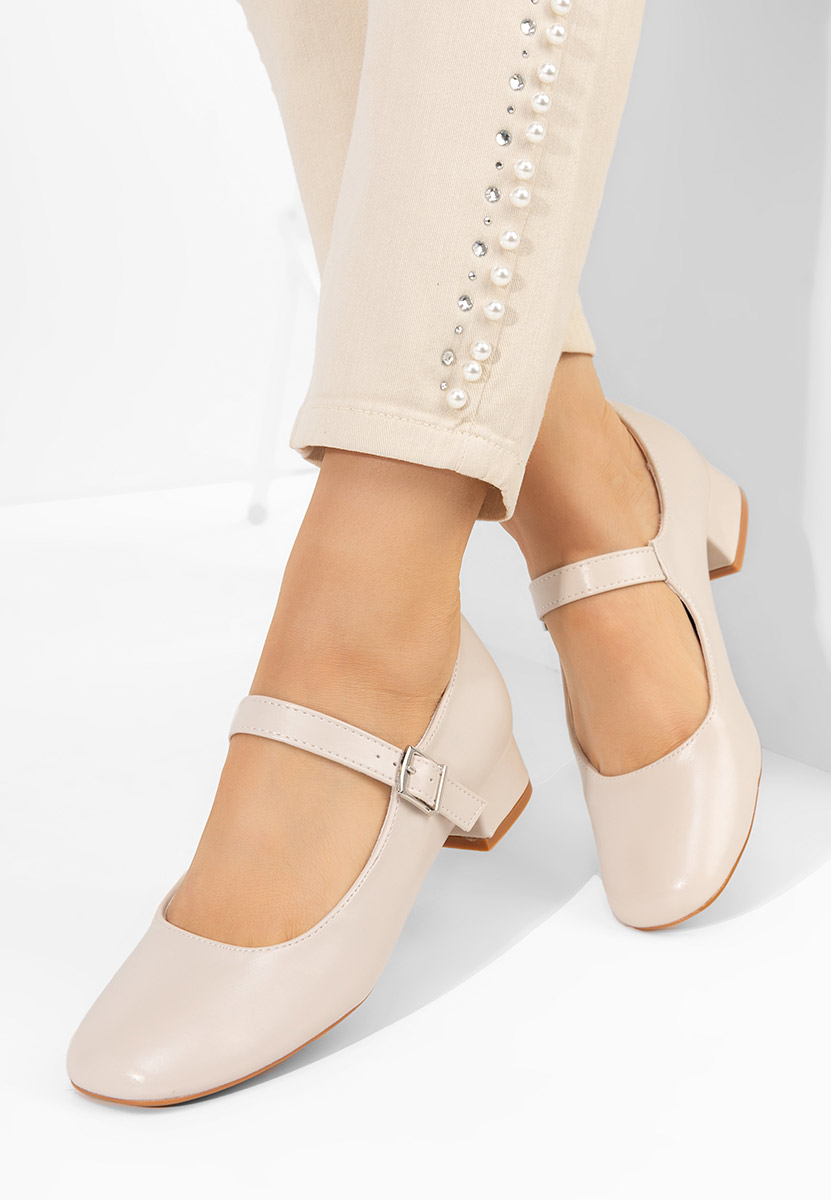 Chaussures à petit talon beige Stephine