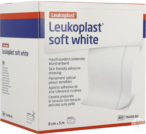 Leukoplast Soft White Pansement Adhésif Pour Peaux Sensibles 8cm x 5m Pièce 1