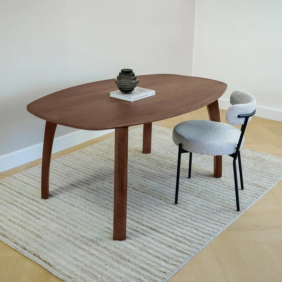 Lewis & Loft Eettafel Luna – Deens ovaal – 160 x 100 cm – Bruin
