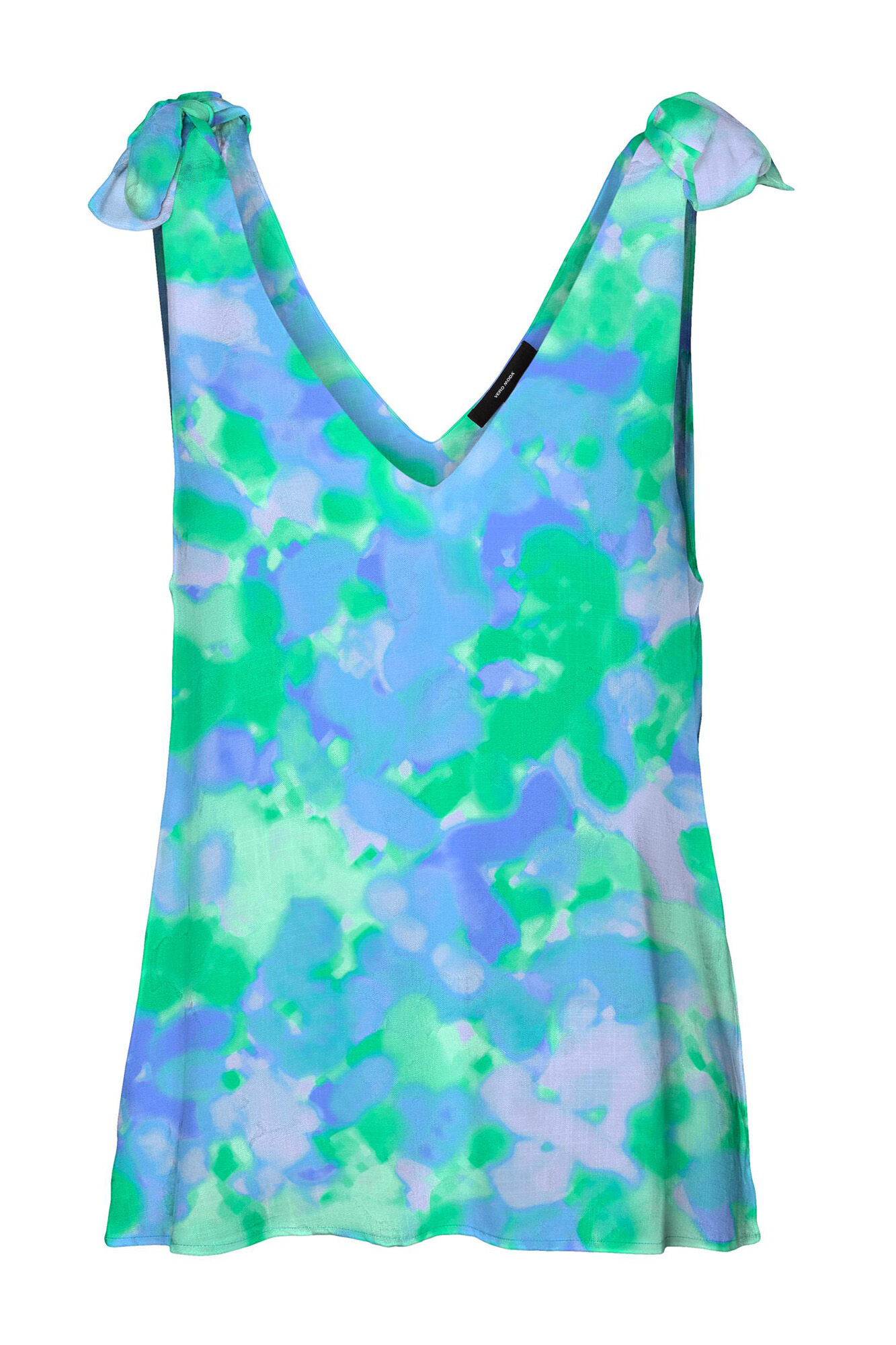 Blusa com decote em V, frente e costas - Azul
