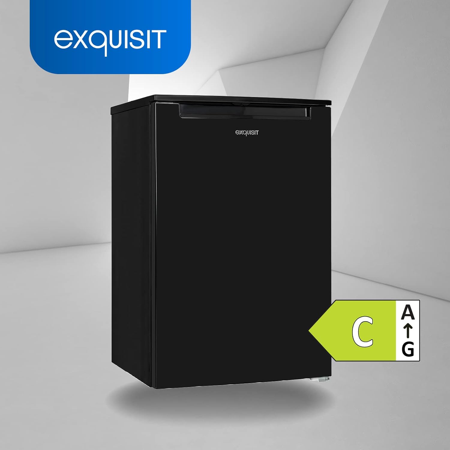 Exquisit Gefrierschrank GS81-040C schwarz | 87 l Nutzinhalt | Türanschlag wechselbar | 4 Sterne Gefrieren