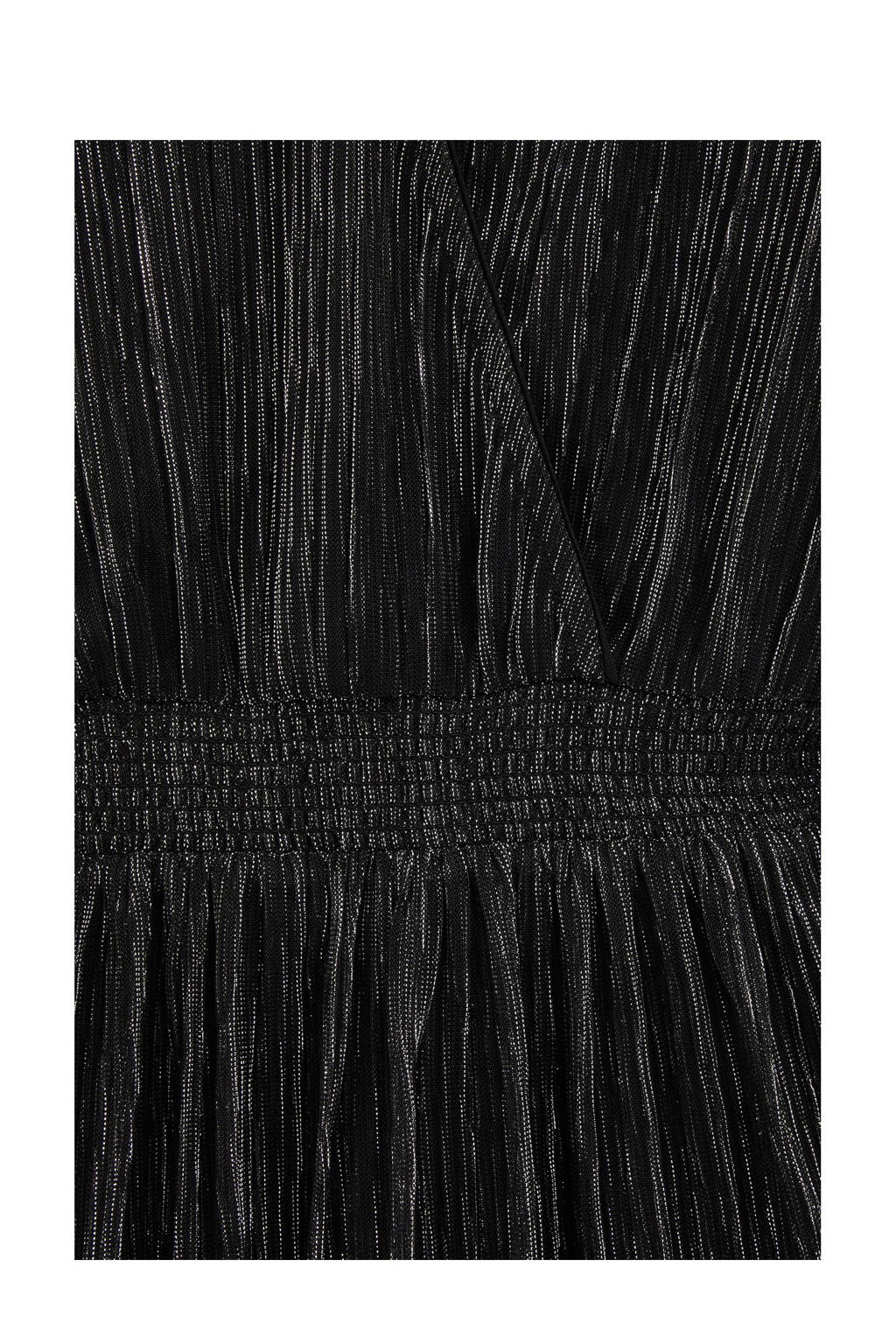WE Fashion semi-transparante jurk zwart/zilver