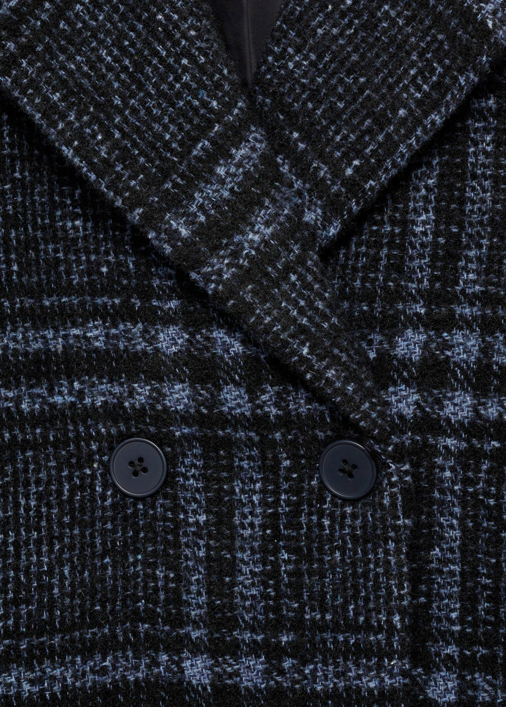 Mango Kids geruitewinterjas donkerblauw