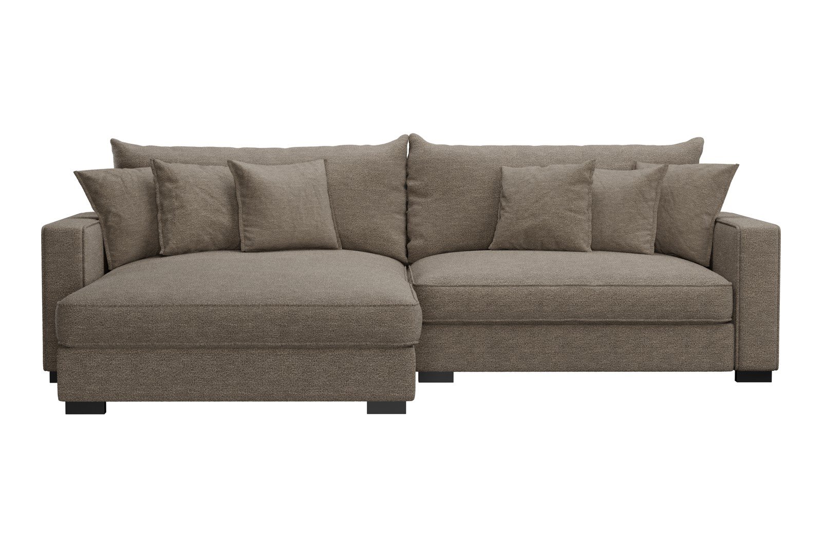 Rossi Lux 2-seter med XL sjeselong venstre Tekstil Beatto 1023 Grønn Grå, arm B med sorte ben. Lux Komfort.