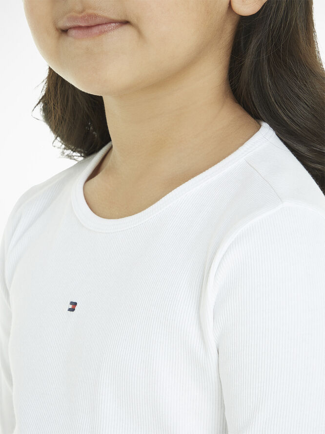 Tommy Hilfiger ESSENTIAL RIB TOP L/S White