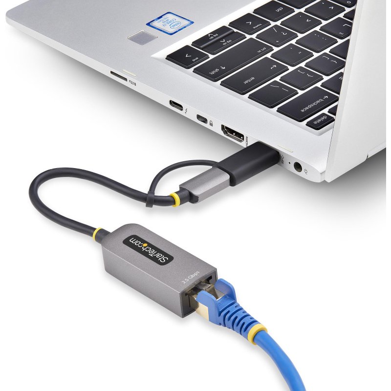 StarTech.com Adaptateur 2.5GbE USB-C vers Ethernet avec Convertisseur USB-A, NBASE-T NIC, USB 3.0 Type-C 2.5/1G Réseau Multi Speed, Compatible Thunderbolt, Windows & Mac