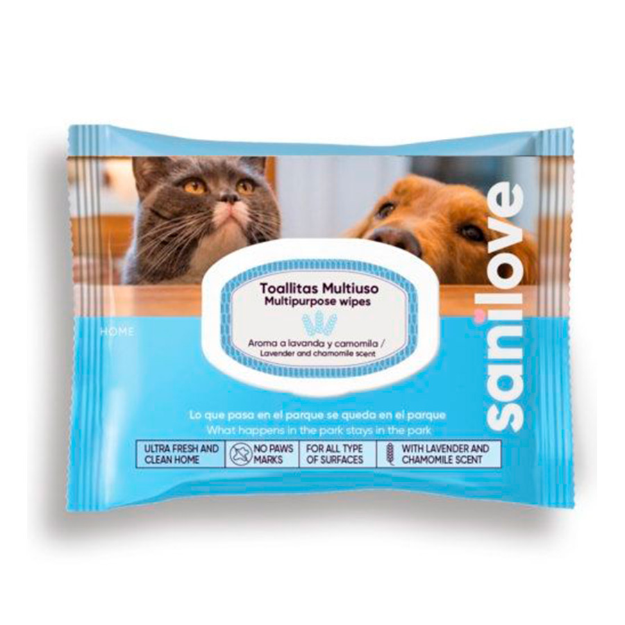 Lenços umedecidos multiuso higiênicos Sanilove para cães