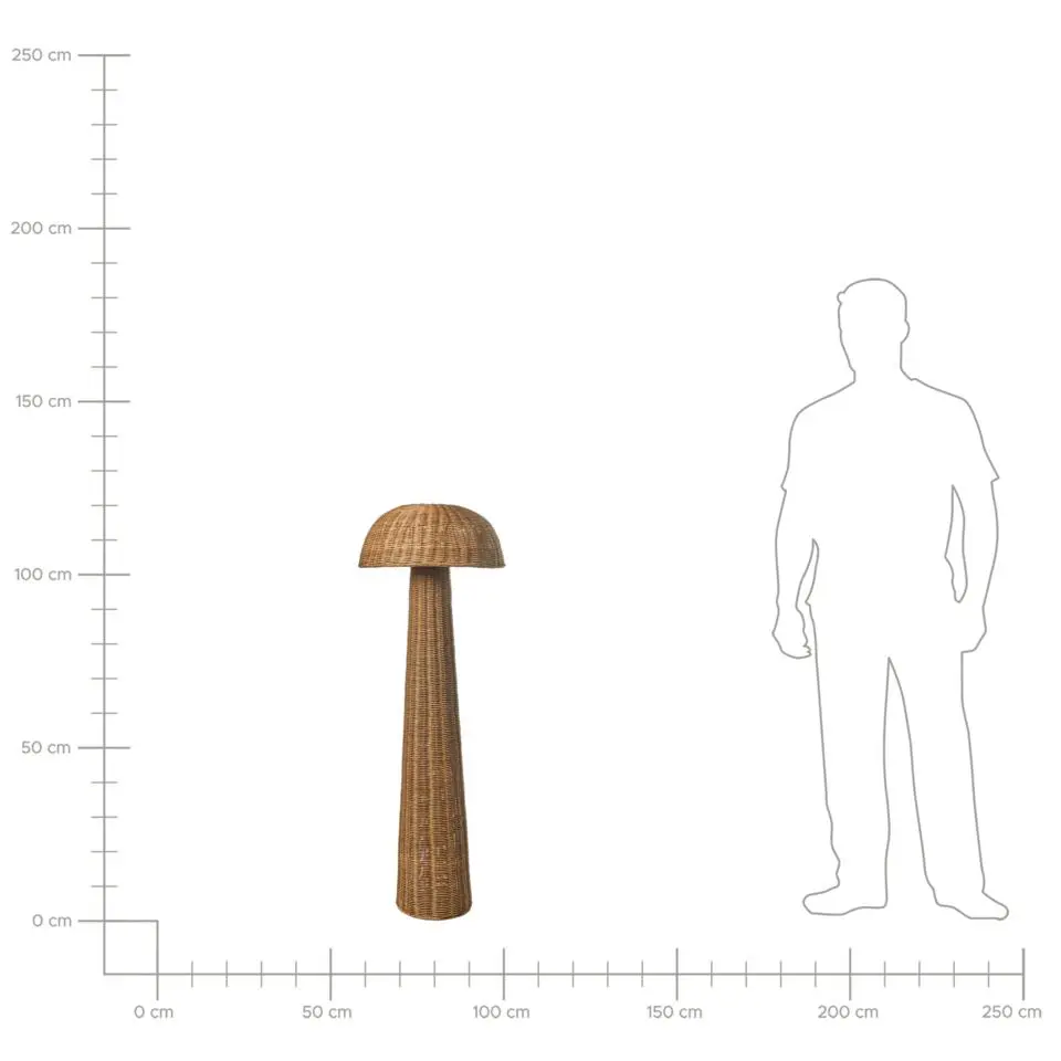 ALERO - Staande lamp - Bruin - Rotan