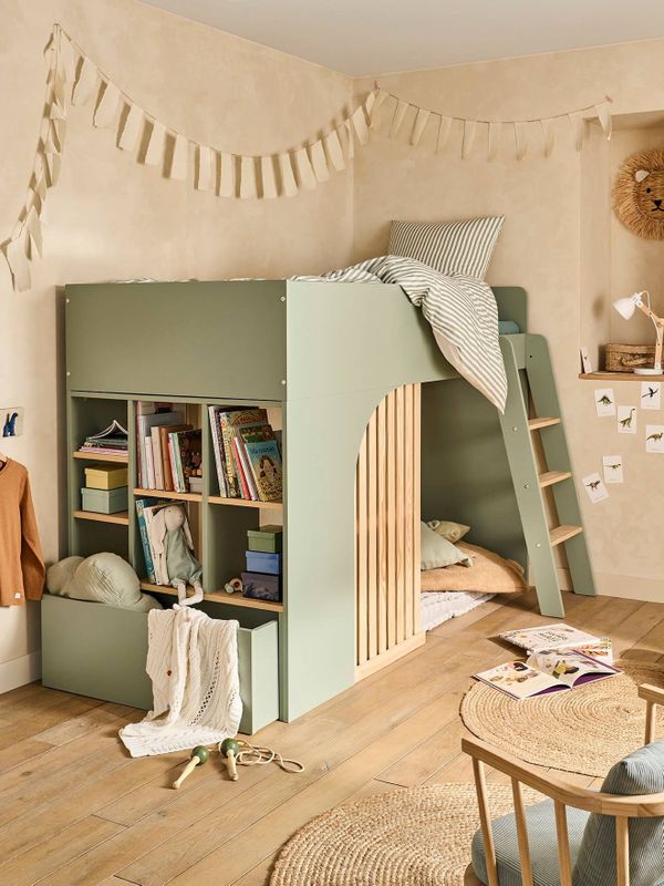 Hoogslaper - Playful - Groen - Met Opbergruimte - Huttendesign