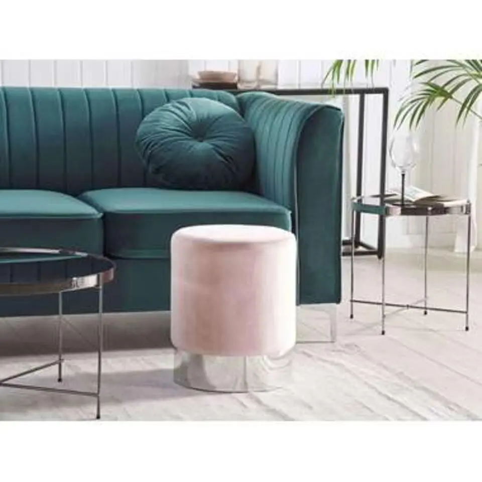 BRIGITTE - Poef - Roze - 36 cm - Fluweel