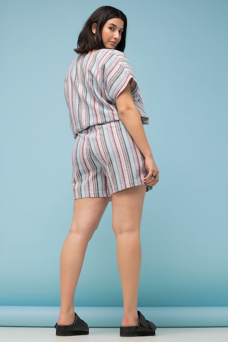 Shorts, Wide Legs, HighWaist, Streifen, Elastikbund