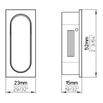 Greep Valesca rvs look 52mm