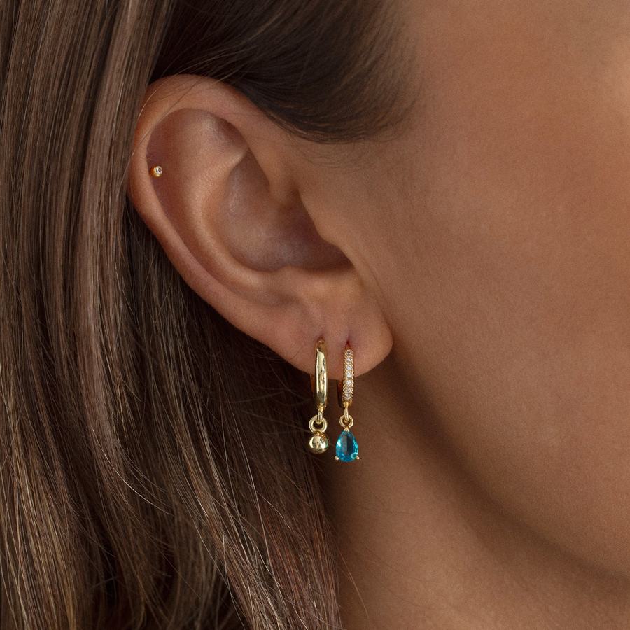 Timi Of Sweden August Blue Crystal Hoop Earrings