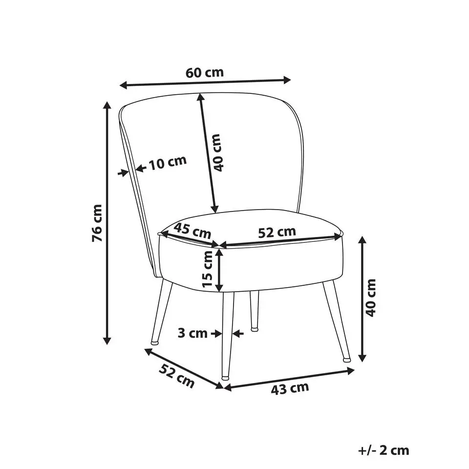 VOSS - Fauteuil - Lichtgrijs - Fluweel