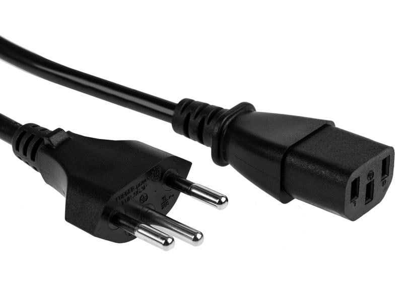 FURBER.power Netzkabel C13-T12 5.0 m Schwarz Kaltgerätekabel H05 VV-F 3G1.00