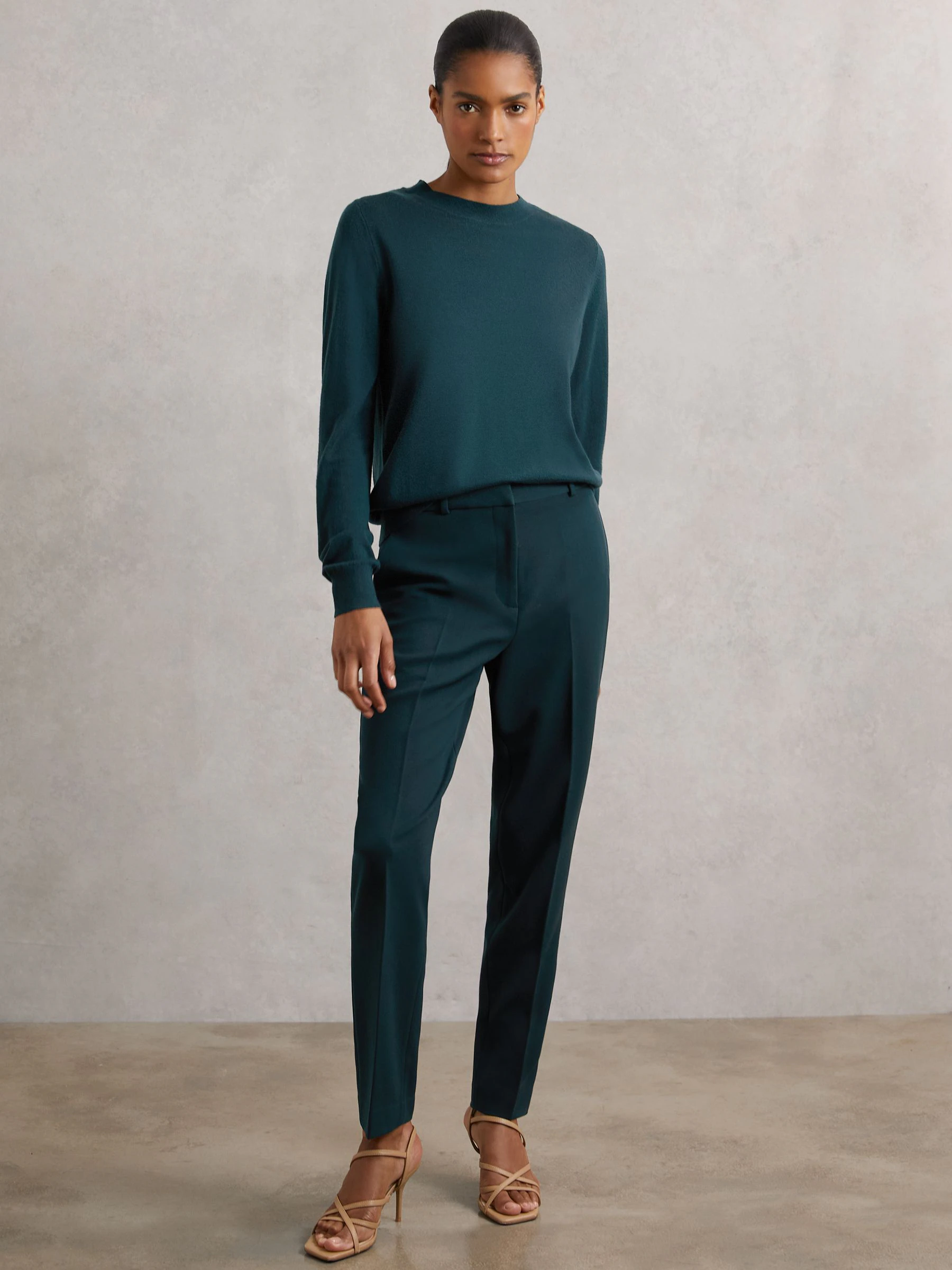 Blauwgroen - Reiss Gabi slim-fit kostuumbroek