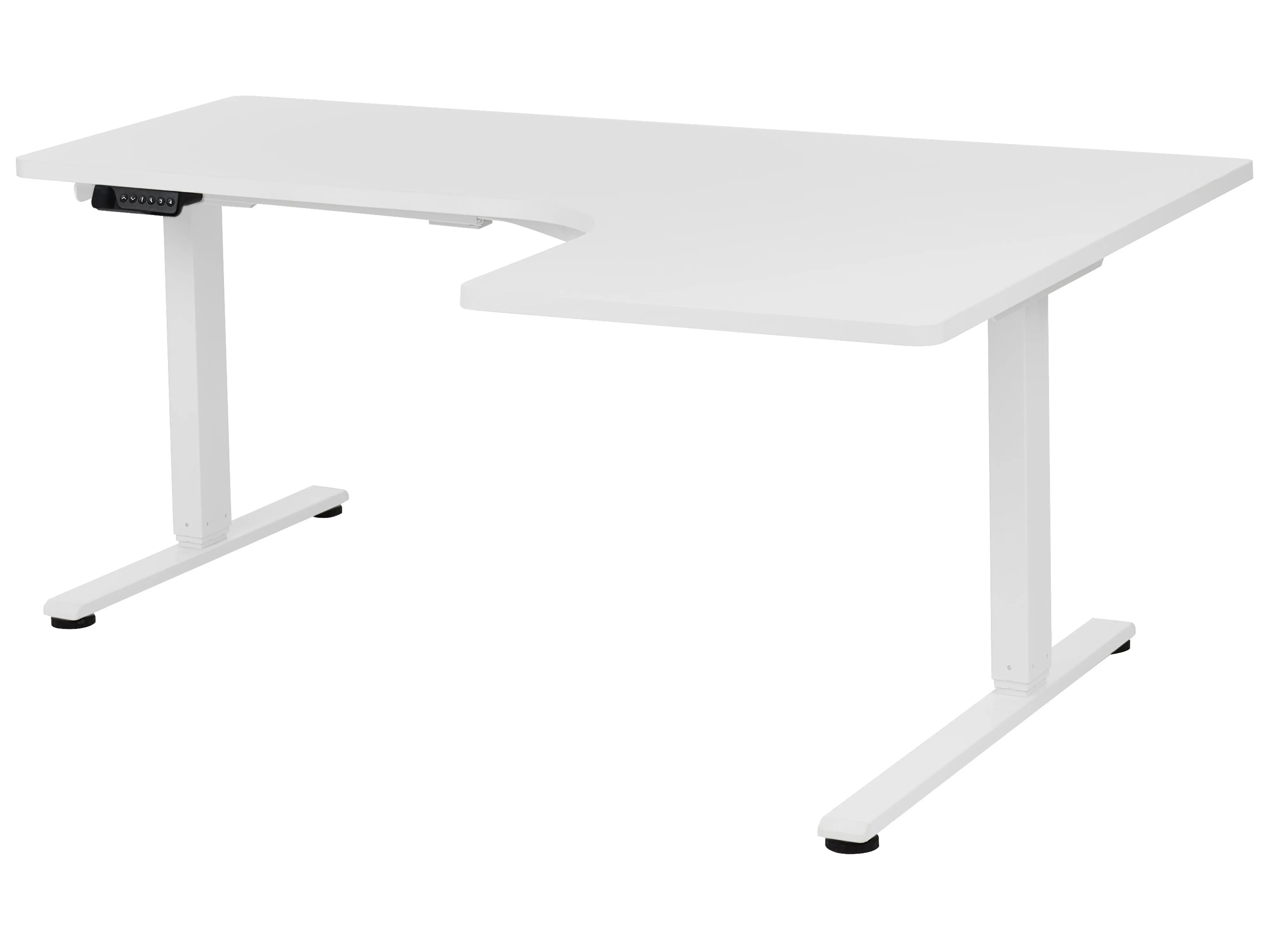 Elektrisch verstelbaar hoekbureau DESTINES Wit 160 cm 109 cm rechtszijdig