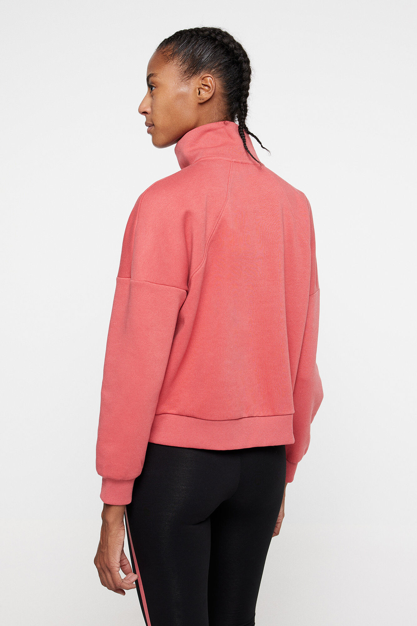 Moletom cropped de gola alta