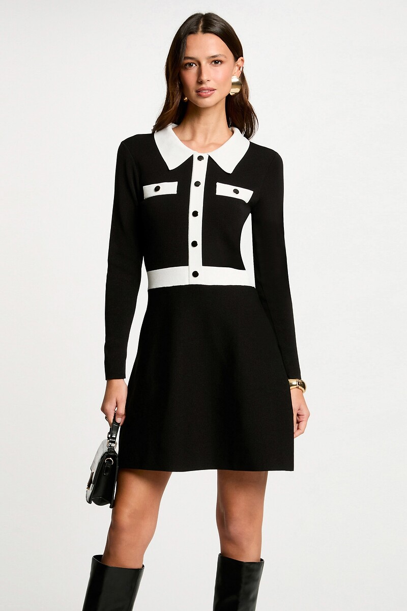 MORGAN<br>Vestido curto de jérsei, corte em A