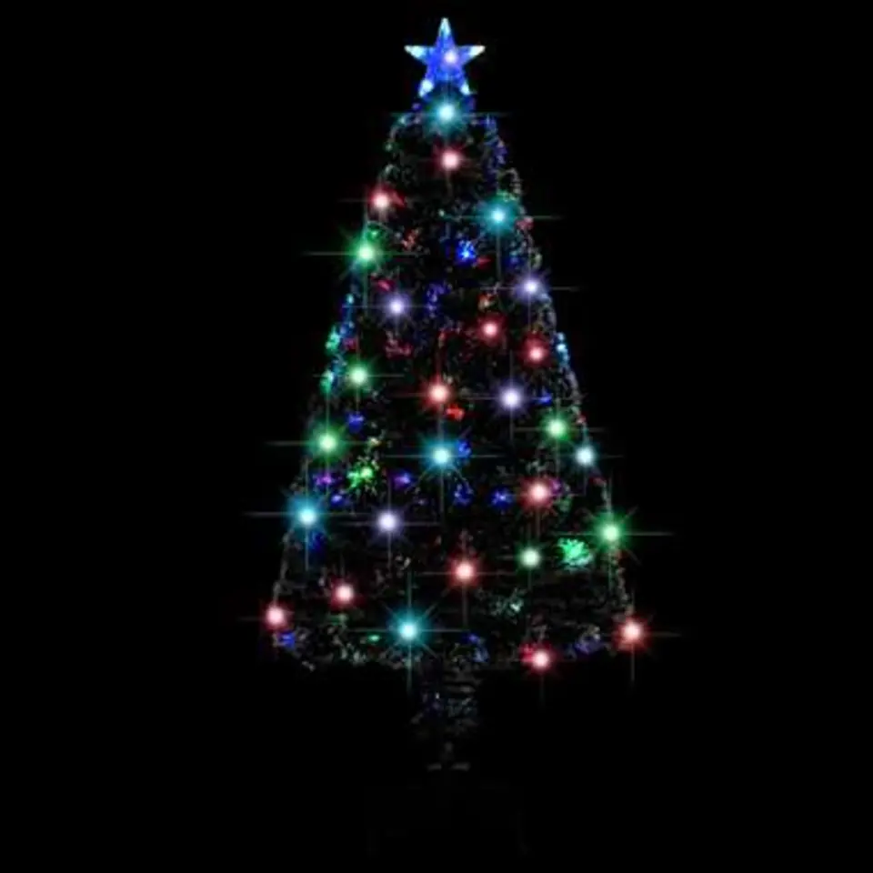 vidaXL kerstboom met standaard/LED 120 cm glasvezel