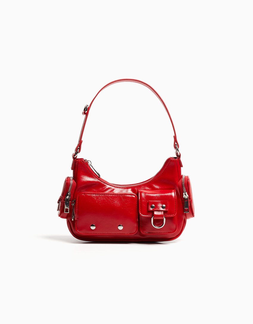 Bolsa de ombro com vários bolsos