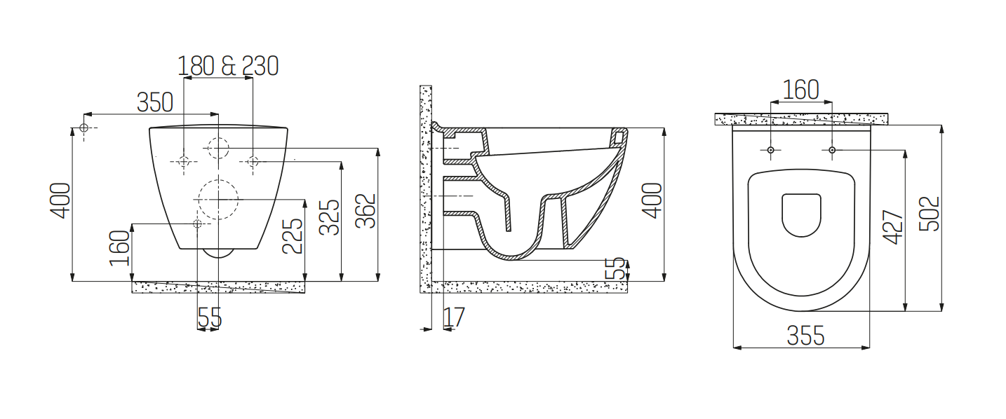 Sanigoods Merano wandcloset met bidet sproeier wit