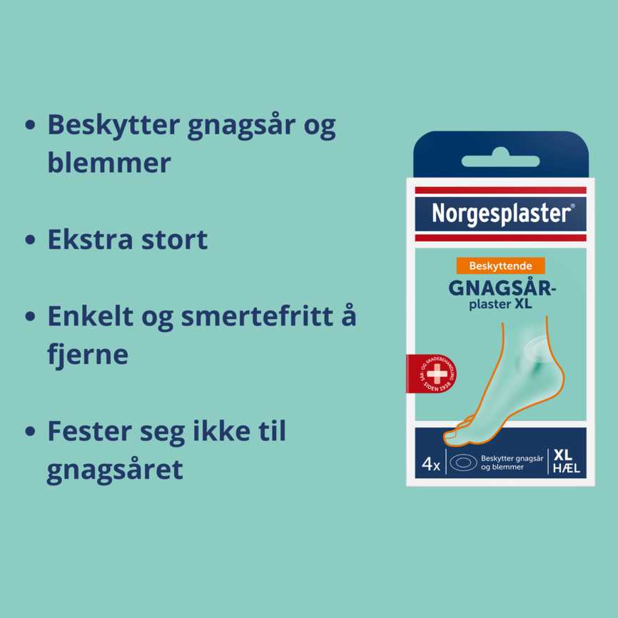 Norgesplaster beskyttende gnagsårplaster hæl XL 4 stk