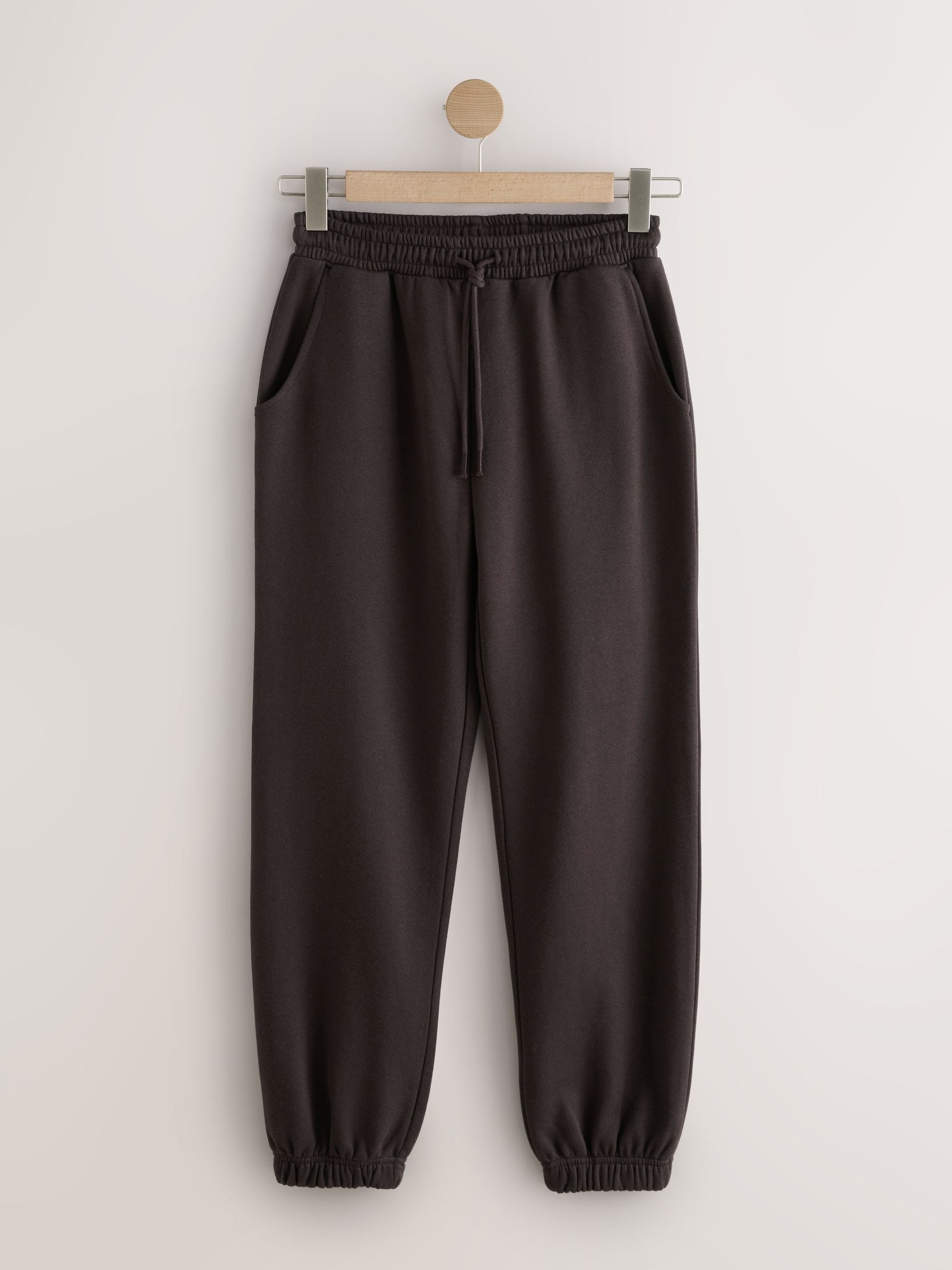 Chocoladebruin - Essentiële jersey joggingbroek met manchetten