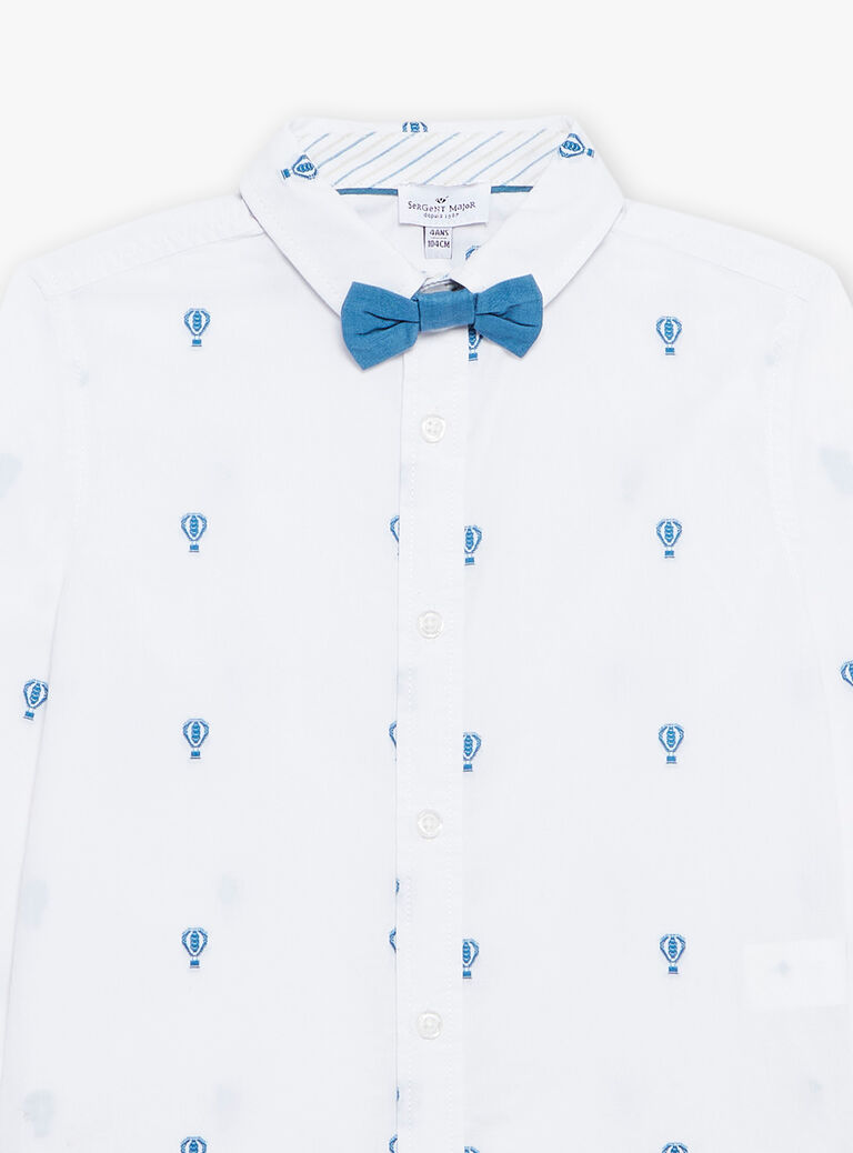 Chemise blanche retroussable avec broderies