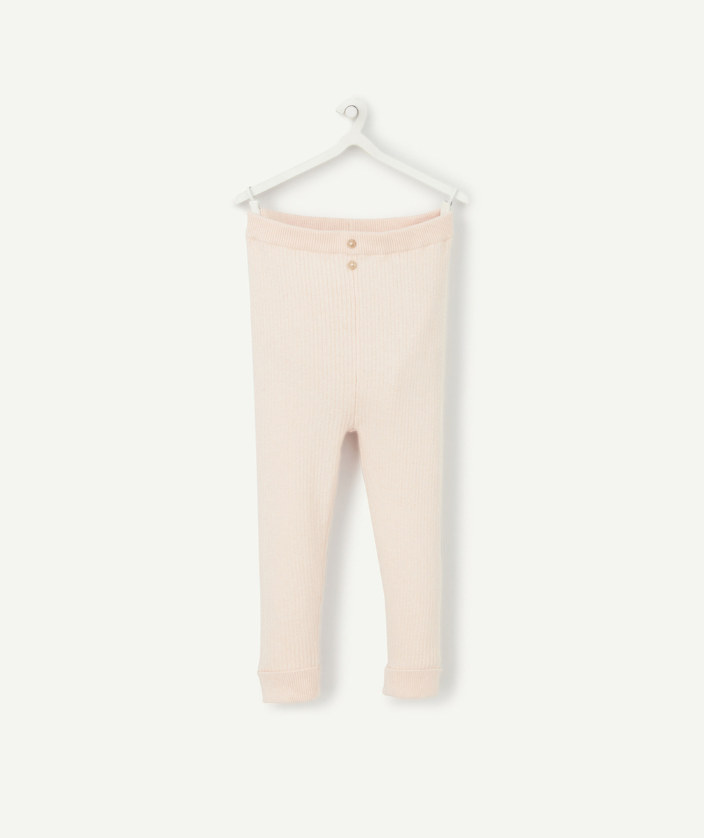 LEGGING CÔTELÉ ROSE BÉBÉ FILLE