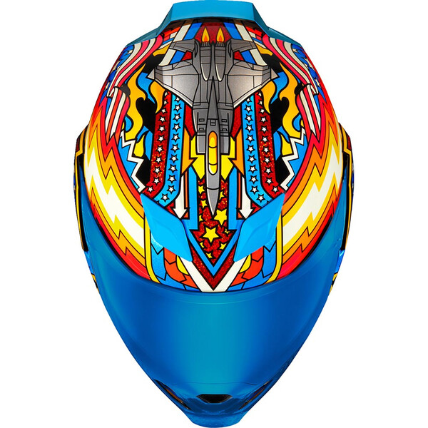 Icon - Casque Airflite Flyboy™ Turquoise / Jaune / Rouge